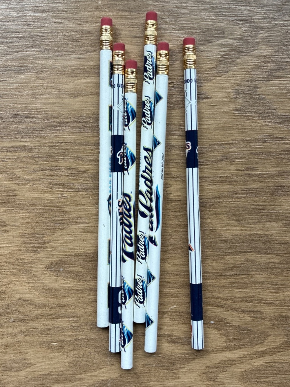 Vintage San Diego Padres Pencils 6 Total MLB Baseball Retro Unused